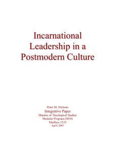 Incarnational Leadership in a Postmodern Culture
