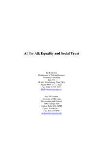 All for All: Social Trust and Equality
