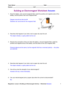 Building an Electromagnet Worksheet Answers