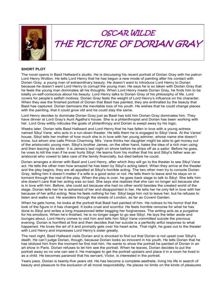 The picture of dorian gray essay help