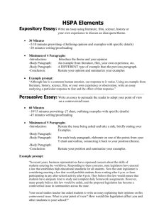 Expository Essay: Write an essay using literature, film, science