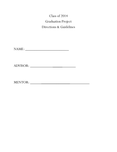 Class of 2014 Graduation Project Directions & Guidelines NAME