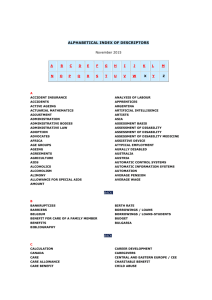 ALPHABETICAL INDEX OF DESCRIPTORS