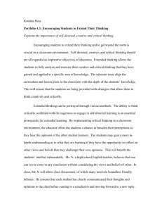 Portfolio 4.3: Encouraging Students to Extend Their Thinking