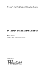 In Search of Alexandra Kollontai