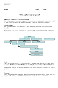 Writing a Persuasive Speech