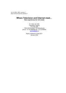 Where TV and Internet meet… - ComCom