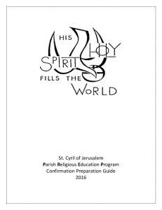 confirmation guide 2016 - Saint Cyril of Jerusalem Parish