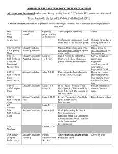 Confirmation Calendar