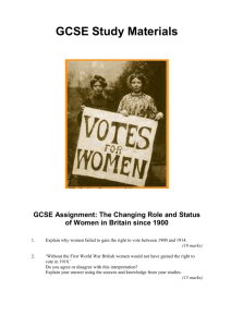 Votes for Women GCSE Study Materials