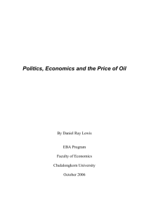 Politics, Economics and the Price of Oil