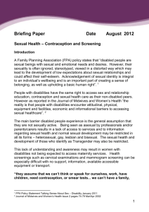 Briefing Paper: Disability, Sexual Health