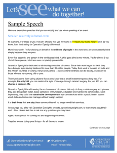 Sample Speech - Operation Eyesight Universal