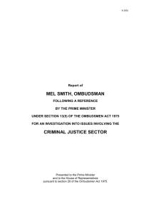 Report of - Office of the Ombudsman