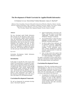 The Development of Model Curricula for Applied Health Informatics
