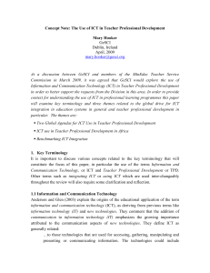 Concept note: ICT in Teacher Professional Development