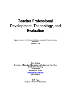 Teacher Professional Development, Technology, and Evaluation