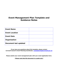 Event management plan