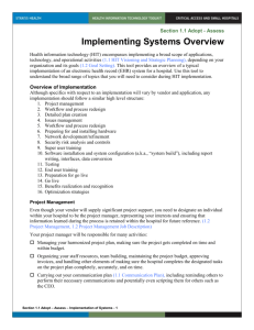 Implementing Systems Overview