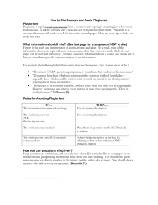 What is Plagiarism - Tamalpais Union High School District