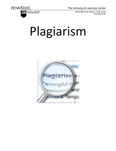 Plagiarism - Penn State Schuylkill