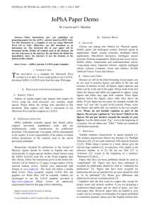 Word template - Journal of Physical Agents