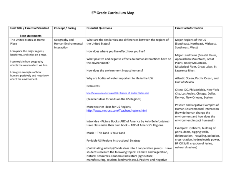 5th Grade Curriculum Map doc