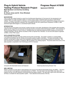 Plug-In Hybrid Testing Protocol Progress Report_Minnesota State