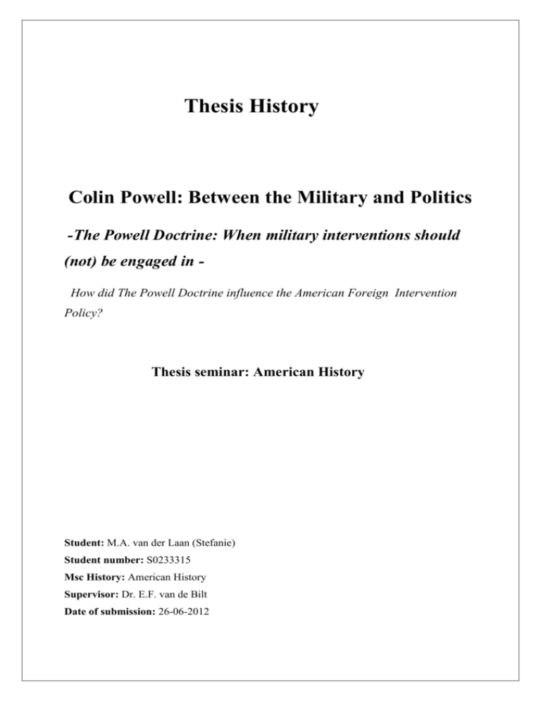 thesis definition american history