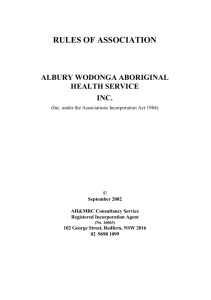 AWAHS_Rules_of_Association.doc - Albury Wodonga Aboriginal