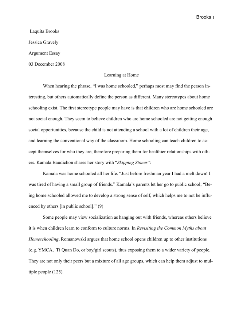 argumentative essay on homeschooling vs public schooling