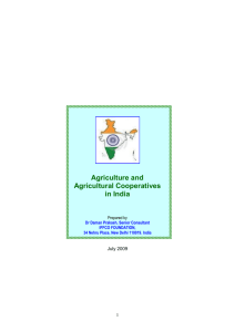 Agriculture and Agricultural Co-operatives in India and Development