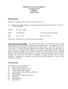 ACC 423 Winter 2004 Course Syllabus