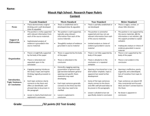 Masuk High School: Research Paper Rubric - masuk-language-arts