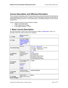 Course Description and Offering Information