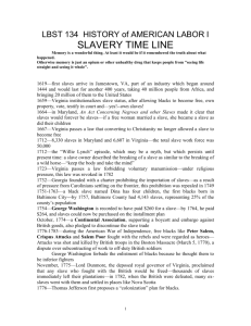 Slavery Time Line