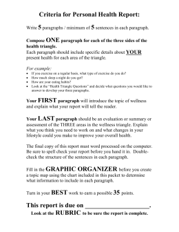 Essay Examples English Wellness Essay Directions High School Essay Examples also English Essays For Students Health Triangle Reflection Paper Example Of Proposal Essay