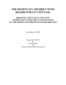THE RIGHTS OF CHILDREN WITH DISABILITIES IN VIETNAM: