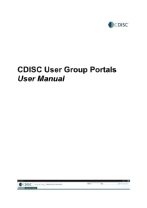 User Manual on CDISC User Group Portals