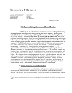 FTC Report on Slotting Allowances and Related Practices