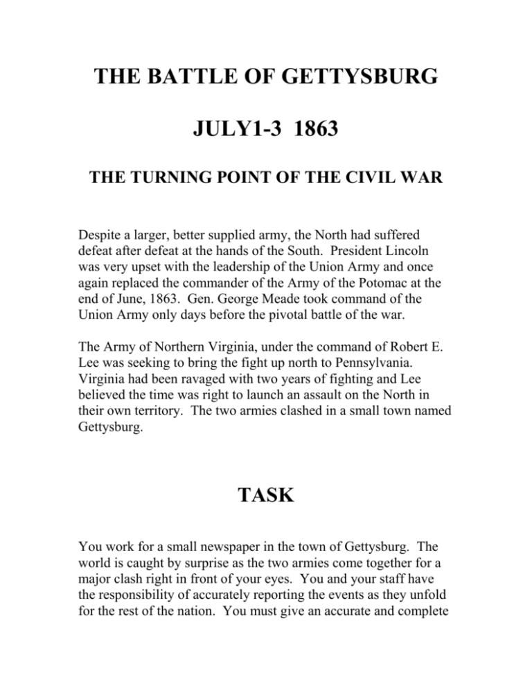 essay on battle of gettysburg
