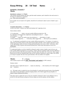 Essay Writing 28 / 38 Total Name