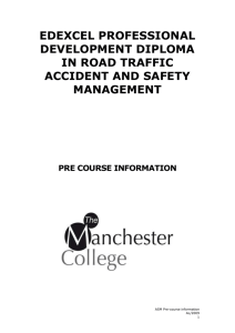 edexcel professional development diploma in road traffic accident