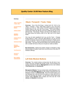 Quality Center 10.00 New Feature Blog