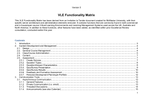 VLE Functionality Matrix