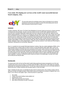 Week 9: ebay Case study: Developing new services at the world`s