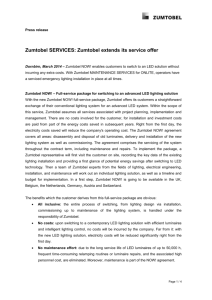 Press release Zumtobel SERVICES: Zumtobel extends its service