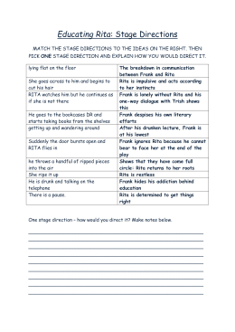Importance Of Honesty Essay Educating Rita Stage Directions Match The Stage Directions Introduction Of Narrative Essay also Essay On Why Weed Should Be Legalized Educating Rita Essay Paragraph Plandoc Best Persuasive Essay
