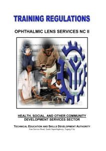 tr-ophthalmic lens services nc ii