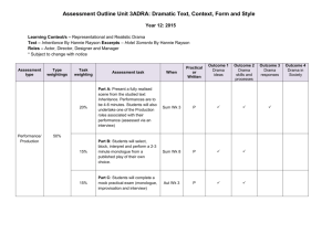 Year 12 Unit 3 ADRA Assessment Outline 2015